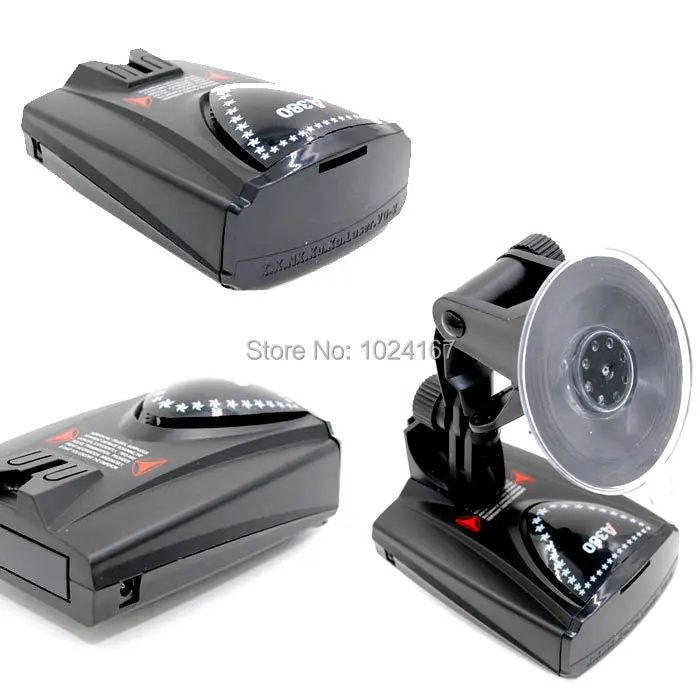 Car Anti speed Radar Detector English or Russia Option A380 with mounting bracket Free Shipping |
