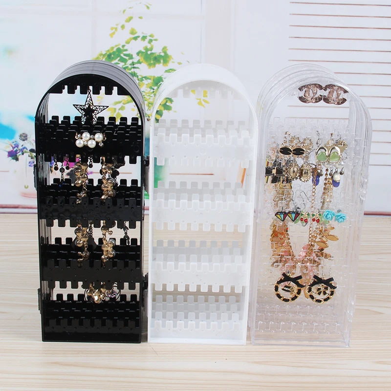 

Складная стойка для сережек TONVIC, белая/прозрачная/черная пластиковая стойка для сережек