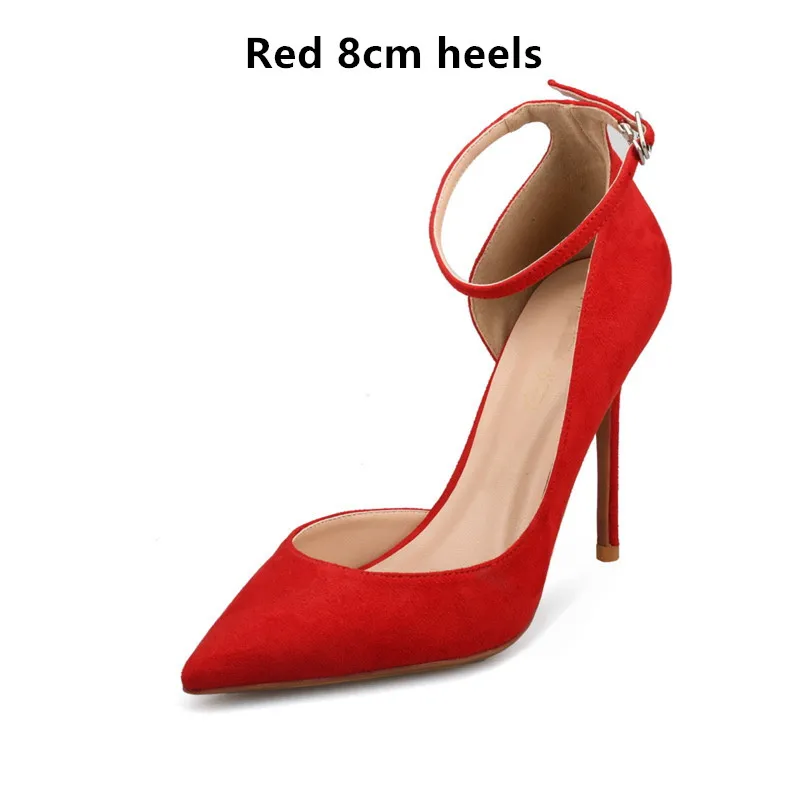 Heel Height 8cm Г. Большие размеры 33-46, женские туфли-лодочки на высоком каблуке 10 см, 8 см, 6 см Женские пикантные туфли на высоком каблуке-шпильке с острым носком женские туфли с вырезами - Цвет: Heel Height 8cm