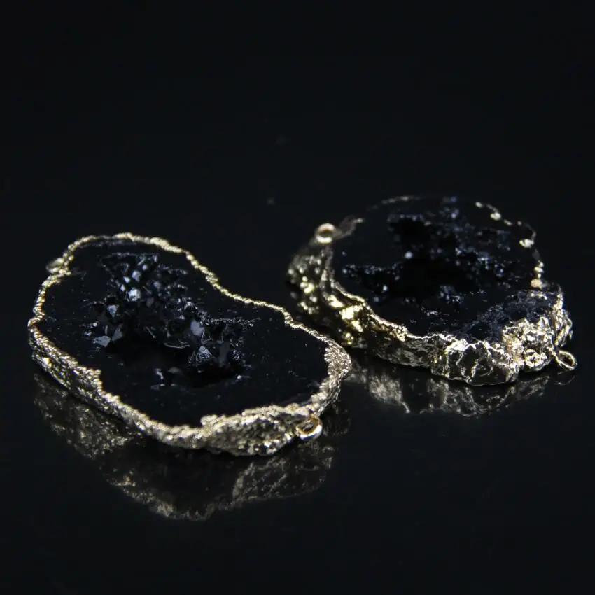 5 шт./партия черный кварцевый Жеода куски произвольной формы разъем шероховатый