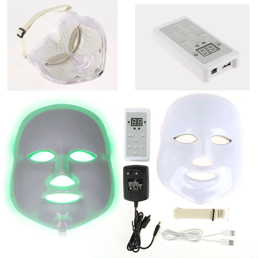 Elecool 3 Цвета США Plug Свет микротоковая маска для лица Свет Фотонной Терапии Красота машины омоложения маска для лица