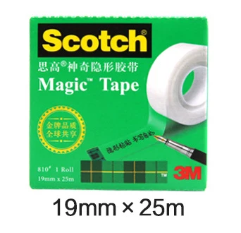 TUNACOCO 3M SCOTCH Magic Stealth Tape Matting Tape Writing Tape Adhesive Tape for School Office Jd1710053 - Color: 19mmX25m