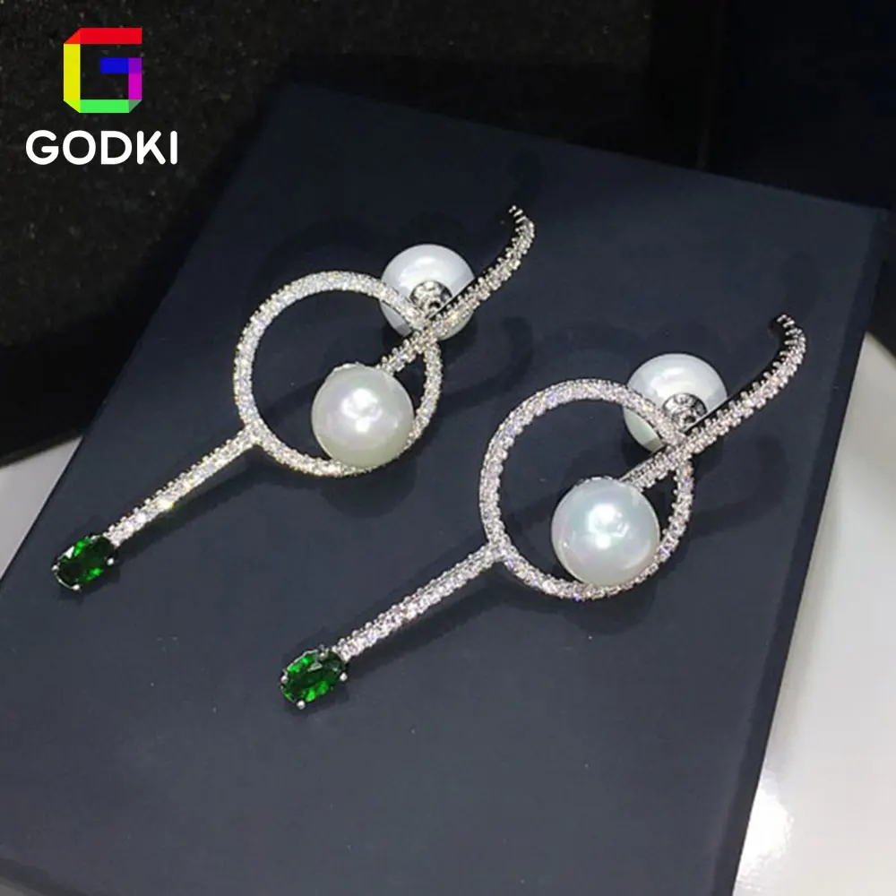 GODKI искусственный жемчуг кубический цирконий для женщин | Украшения и аксессуары