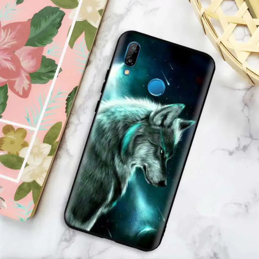 Черный силиконовый чехол сумка чехол для huawei Honor 10i Y7 Y6 Y5 Y9 8X 8C 8S 9 10 Lite Pro наслаждаться 9E 9S Fierce Snow волк - Цвет: 10
