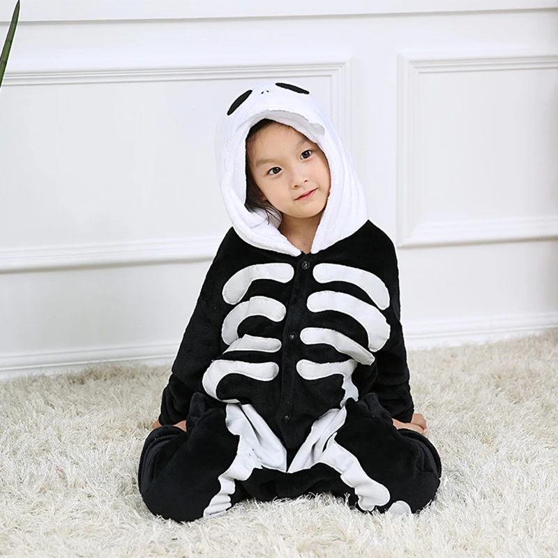 JINUO New Style Parents And Kids Sleepwear Flannel Cartoon Animal Novelty Halloween Pajama Cosplay | Мать и ребенок