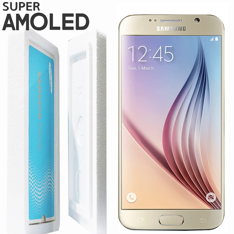 Оригинальный 5 1 ''SUPER AMOLED Замена ЖК дисплей с рамкой для Samsung Galaxy S6 Дисплей G920 G920F