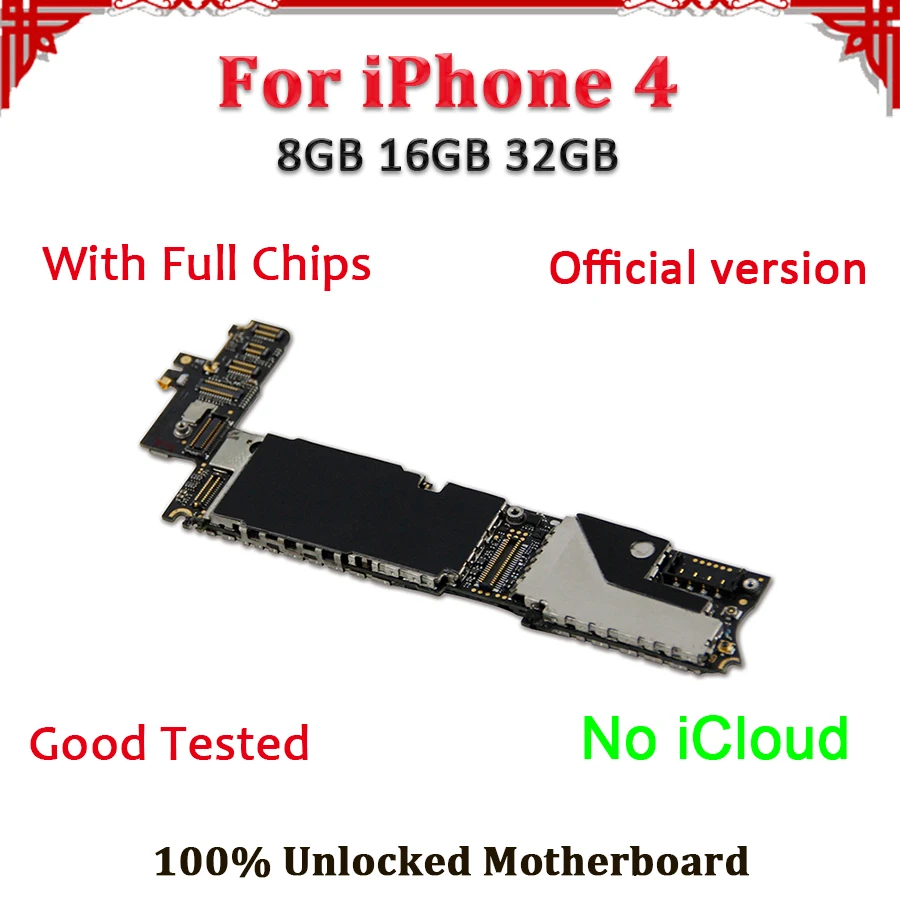 8 ГБ 16 ГБ 32 ГБ для iPhone 4 материнская плата разблокированная материнская плата с полным чипом материнская плата IOS система для разборки