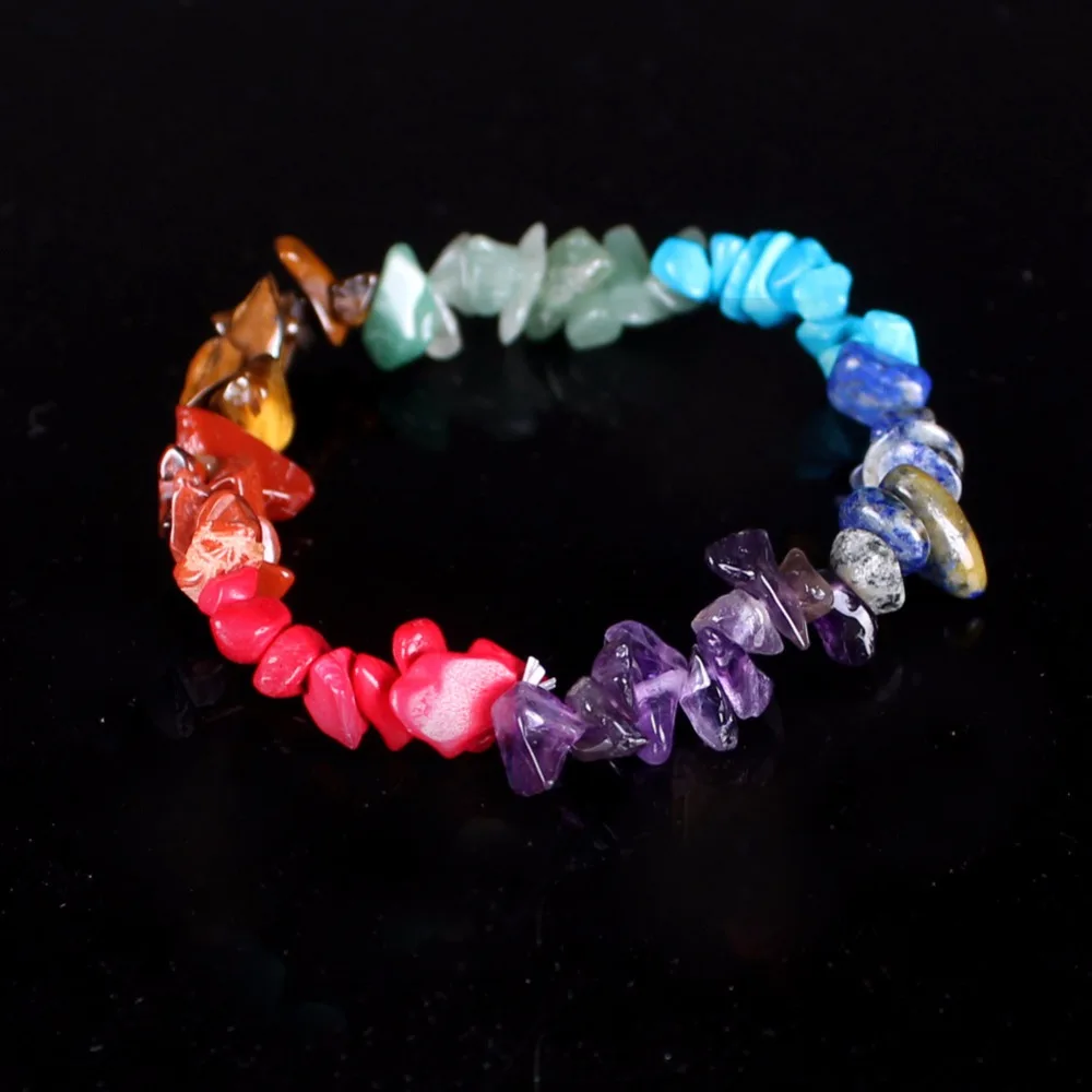 7 Чакр Исцеляющие балансирующие бусины браслеты для йоги Crystal чипы из