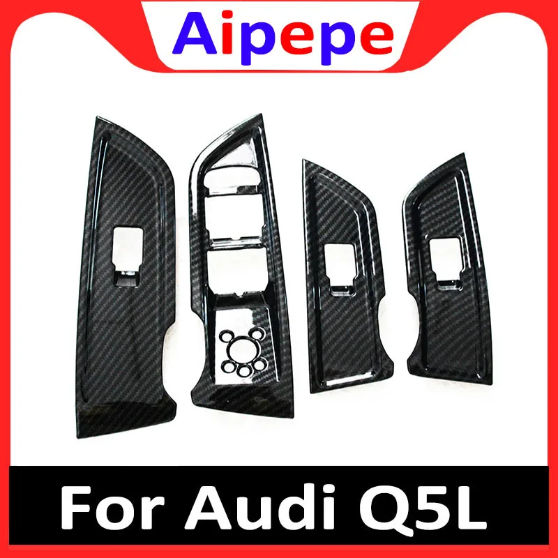 Для Audi (FY) Q5 2018 2019 ABS хром углеродное волокно зерно окна автомобиля лифт