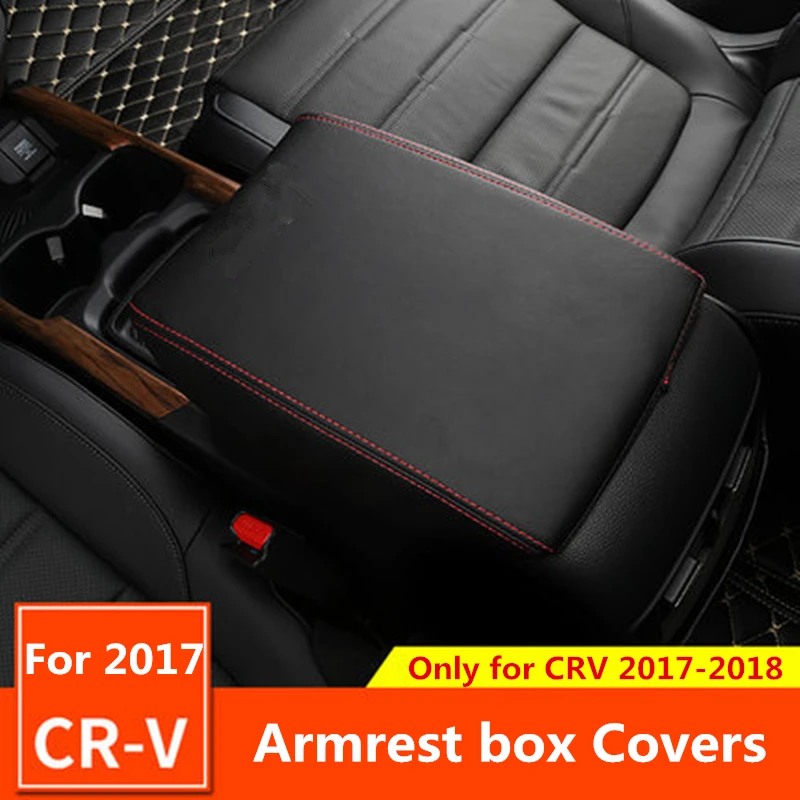 For Honda CR-V 5th 2017 2018 Car Leather Armrest Cover pad Center Console Box Storage Protection Cushion Carbon fiber | Автомобили и