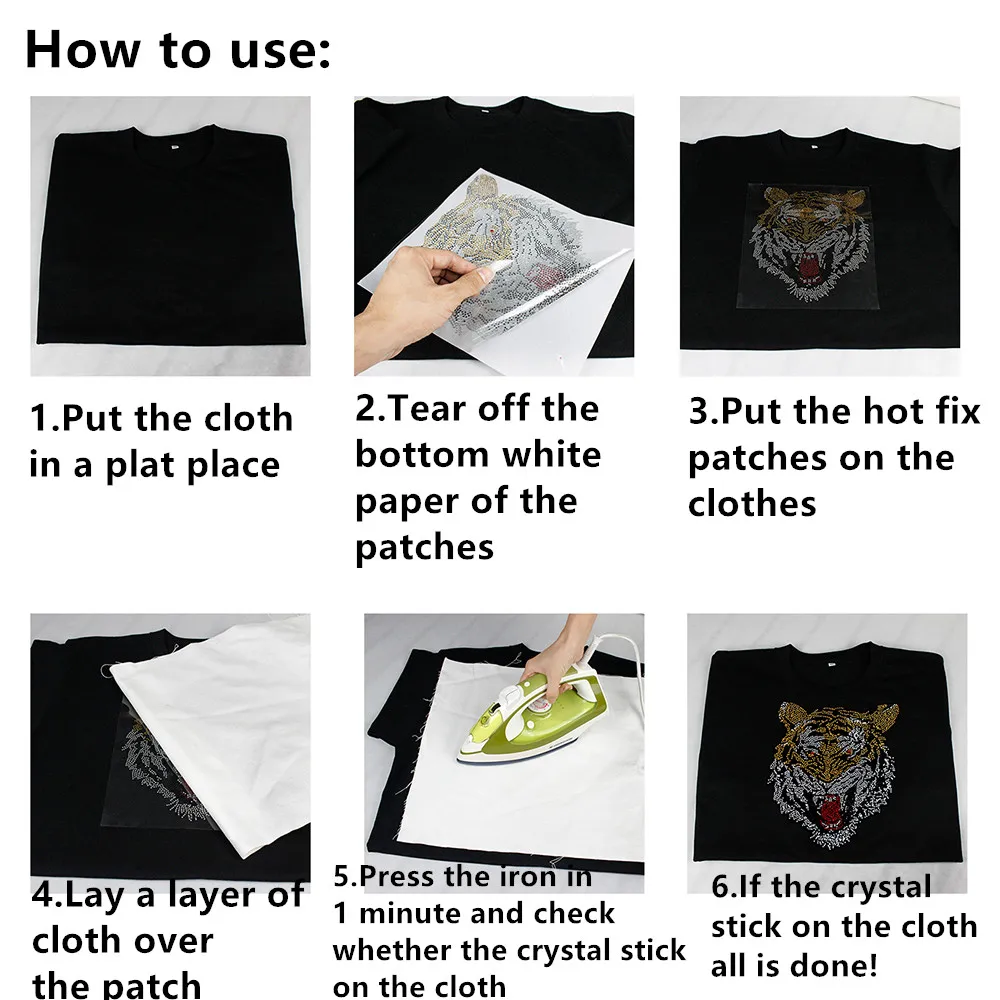2 шт. аппликация для одежды тигровая голова|Стразы| |