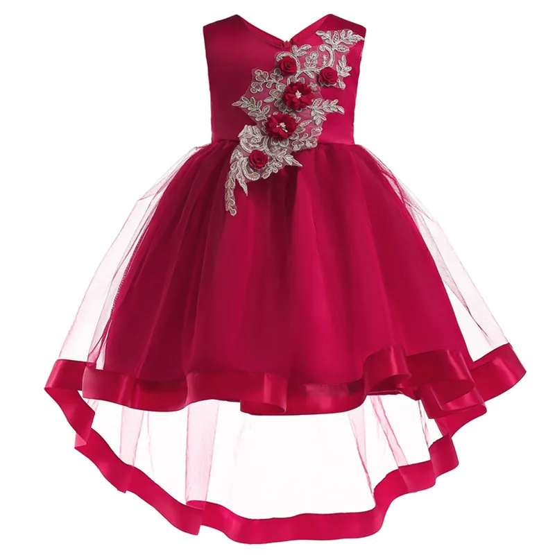 2018 New Summer Baby Girls Dress Children applique Wedding elegant Dresses Kids Party Prom 3-10 Yrs | Детская одежда и обувь