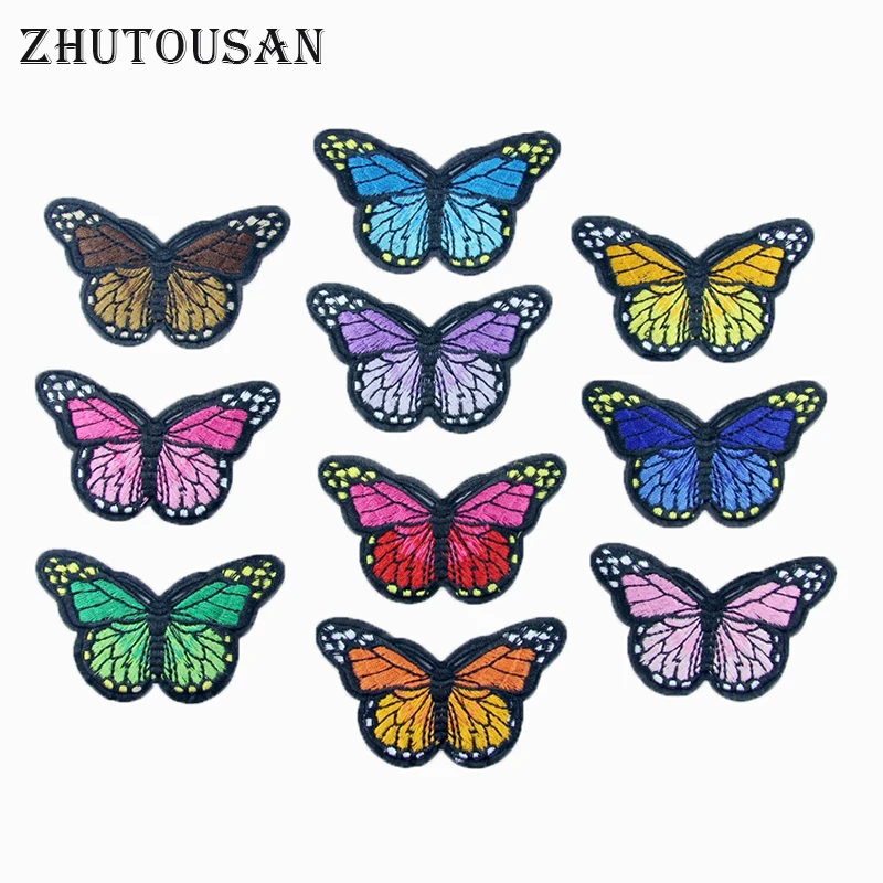ZHUTOUSAN 12 шт. разноцветные бабочки вышитые накладные утюжки для детской одежды