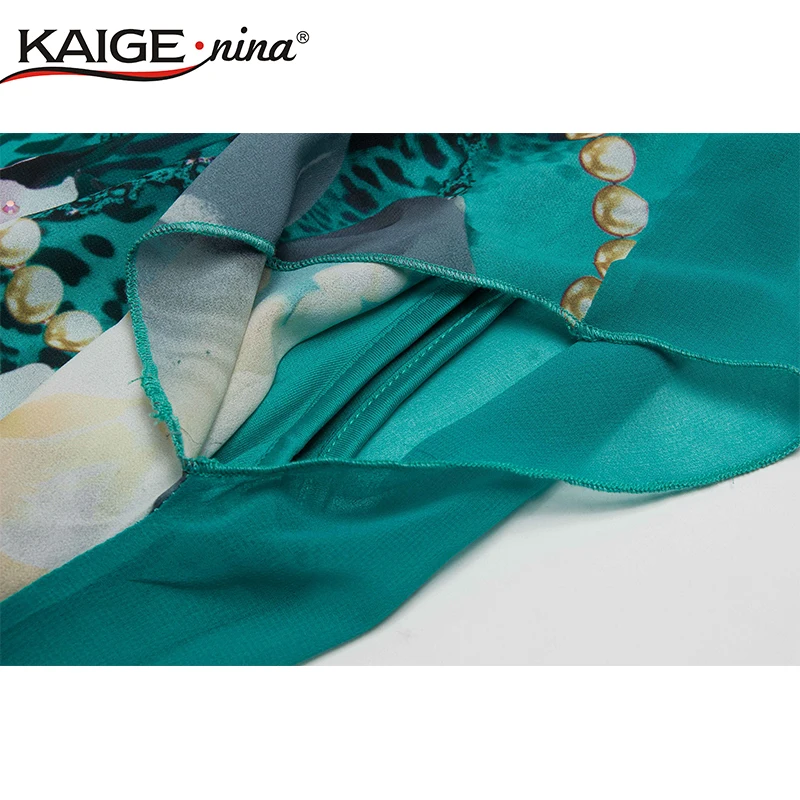 KaigeNina новая мода хит продаж женские шифоновые платья длиной до колена с круглым