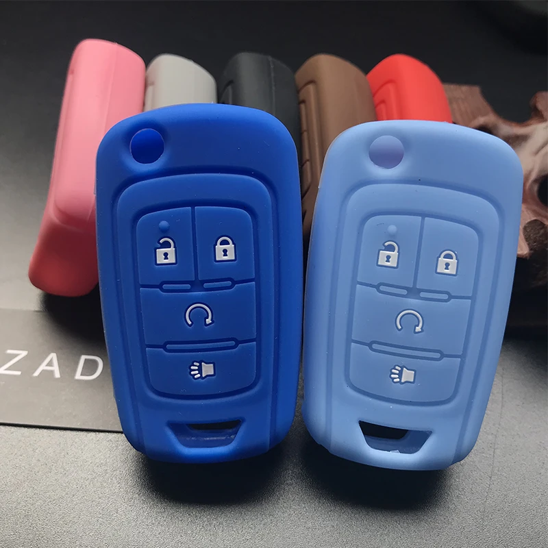 ZAD Silicone rubber car key cover for Chevrolet Camaro Cruze Equinox Malibu Sonic Spark Volt 4 buttons remote key-styling skin | Автомобили