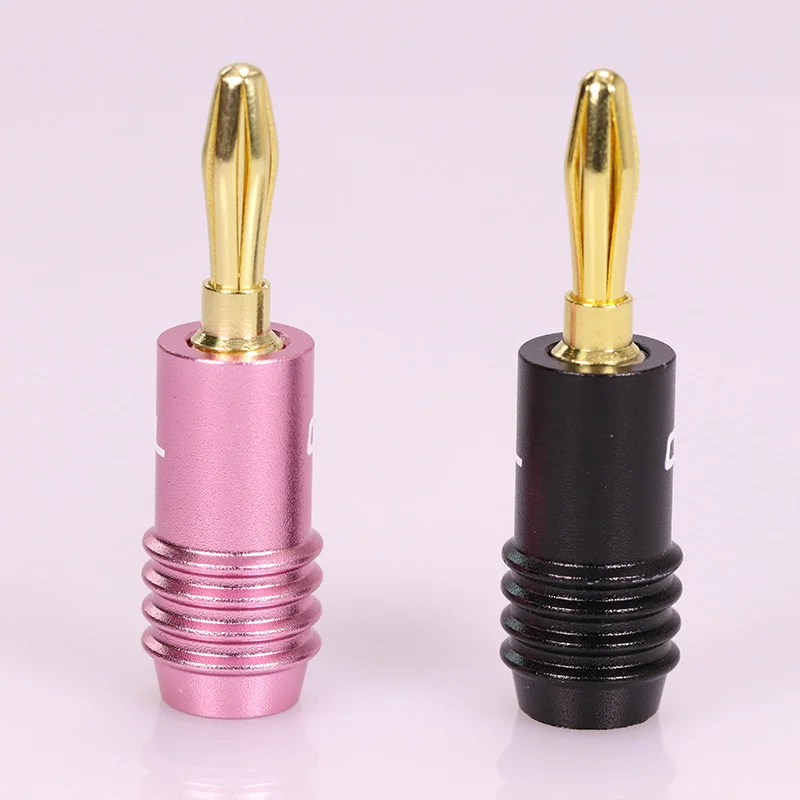 100 шт./лот переходник для вилки типа банан 4 мм разъем провода 24 К позолоченный