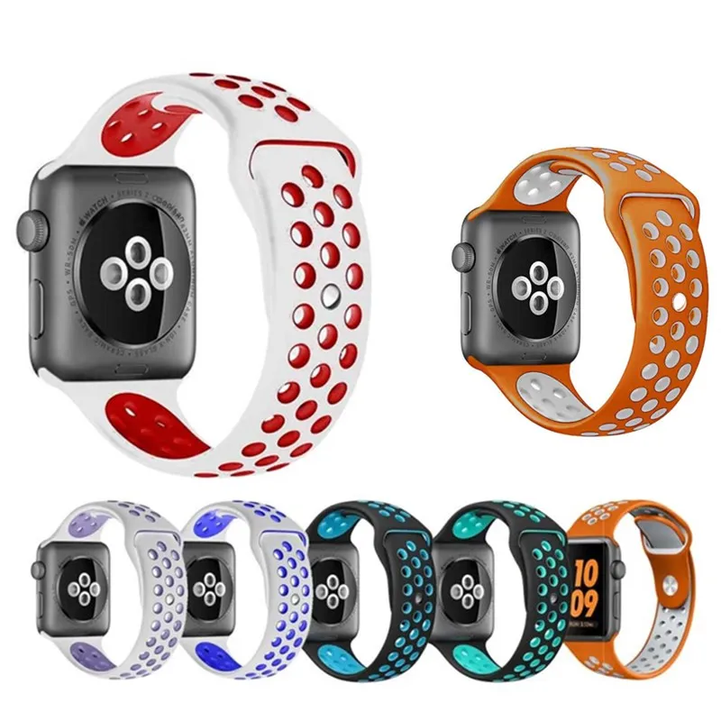 Модный мягкий силиконовый ремешок для Apple Watch iWatch серии 1 2 3 4 спортивный браслет