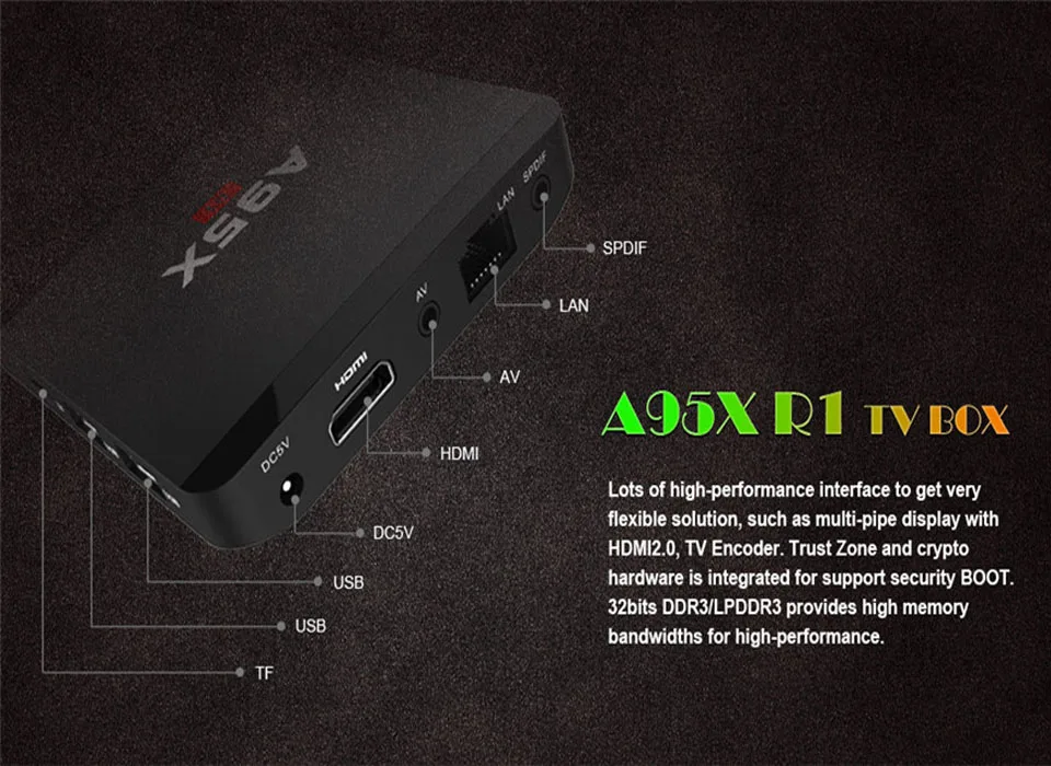A95X R1 ТВ BOX Amlogic S905W 4 ядра Android 7,1 Смарт ТВ коробка 4 K x 2 K HDMI2.0 2,4G, Wi-Fi, RJ45 Media Player Nexbox Декодер каналов кабельного телевидения