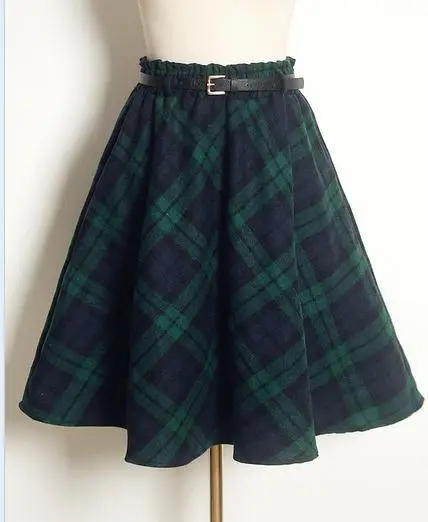 Новое поступление модная клетчатая юбка зимняя винтажная трапециевидной формы с