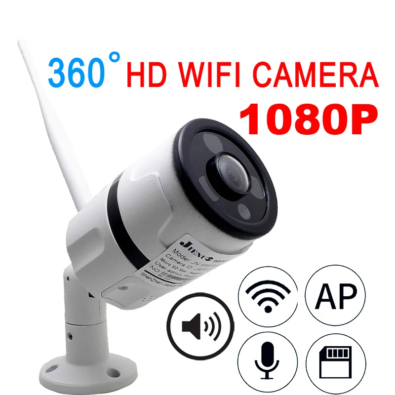 Беспроводная IP камера JIENU 1080P Wi Fi панорамная видеонаблюдения рыбий глаз 360