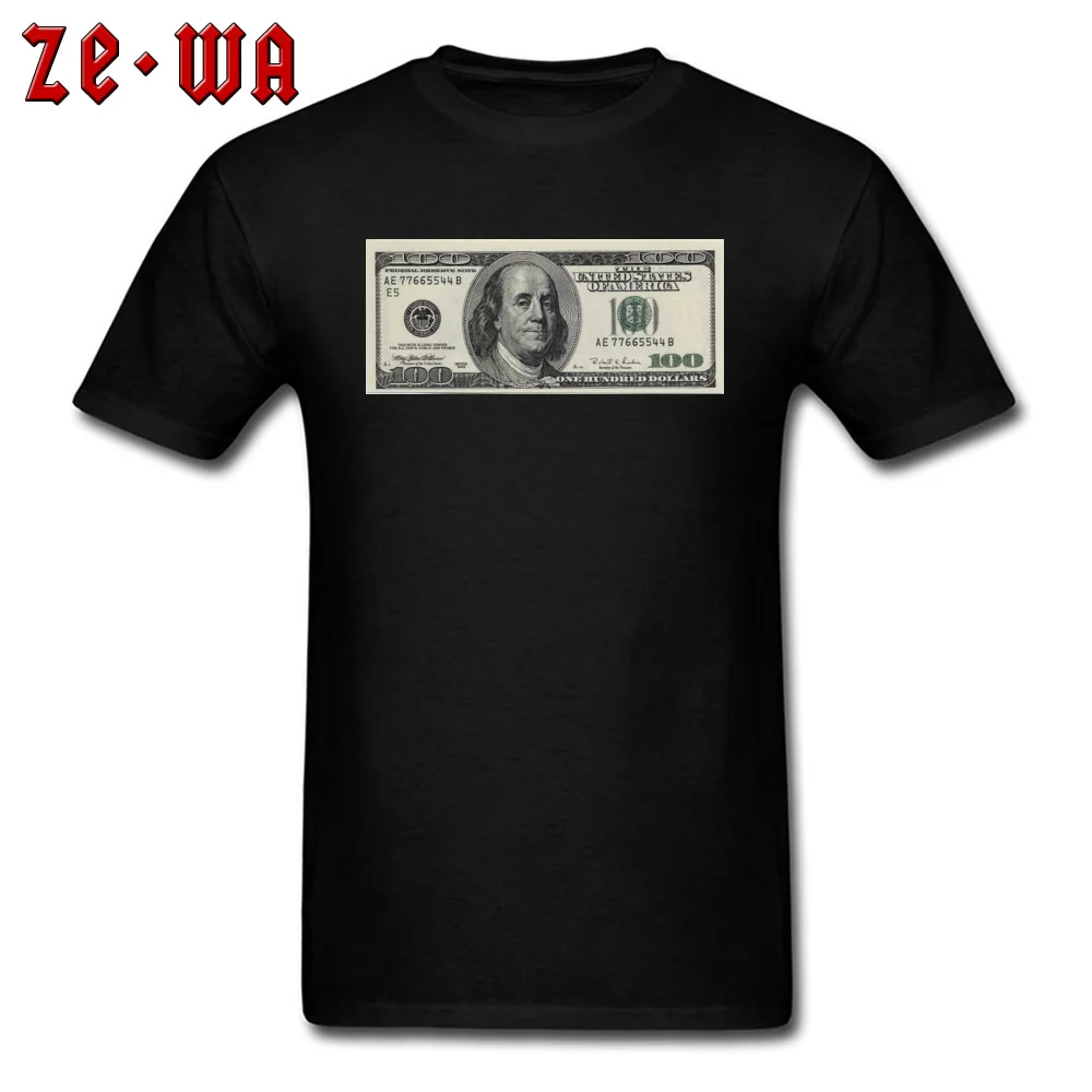 Plus Size 3XL USA 100 Dollars FRANKLIN Picture T Shirt Printing Gothic Style Faddish Men's Tees Pure Cotton Popular T-Shirt
