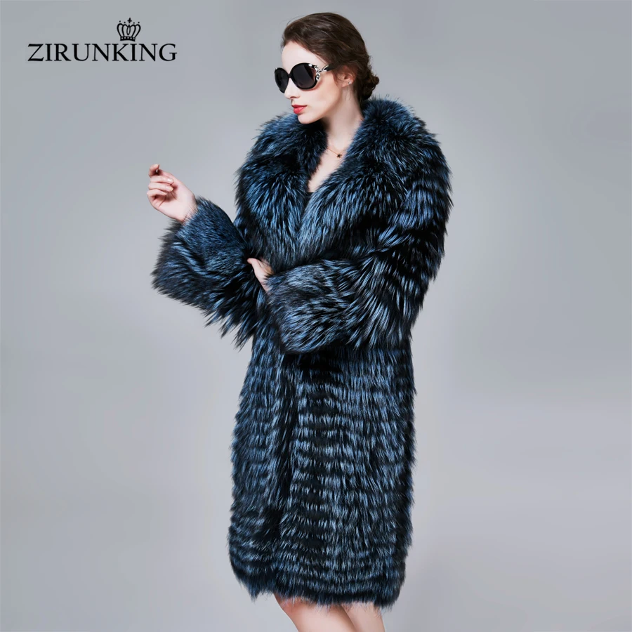 ZIRUNKING 2020 Осенняя теплая шуба из натурального Лисьего меха женские толстые модные