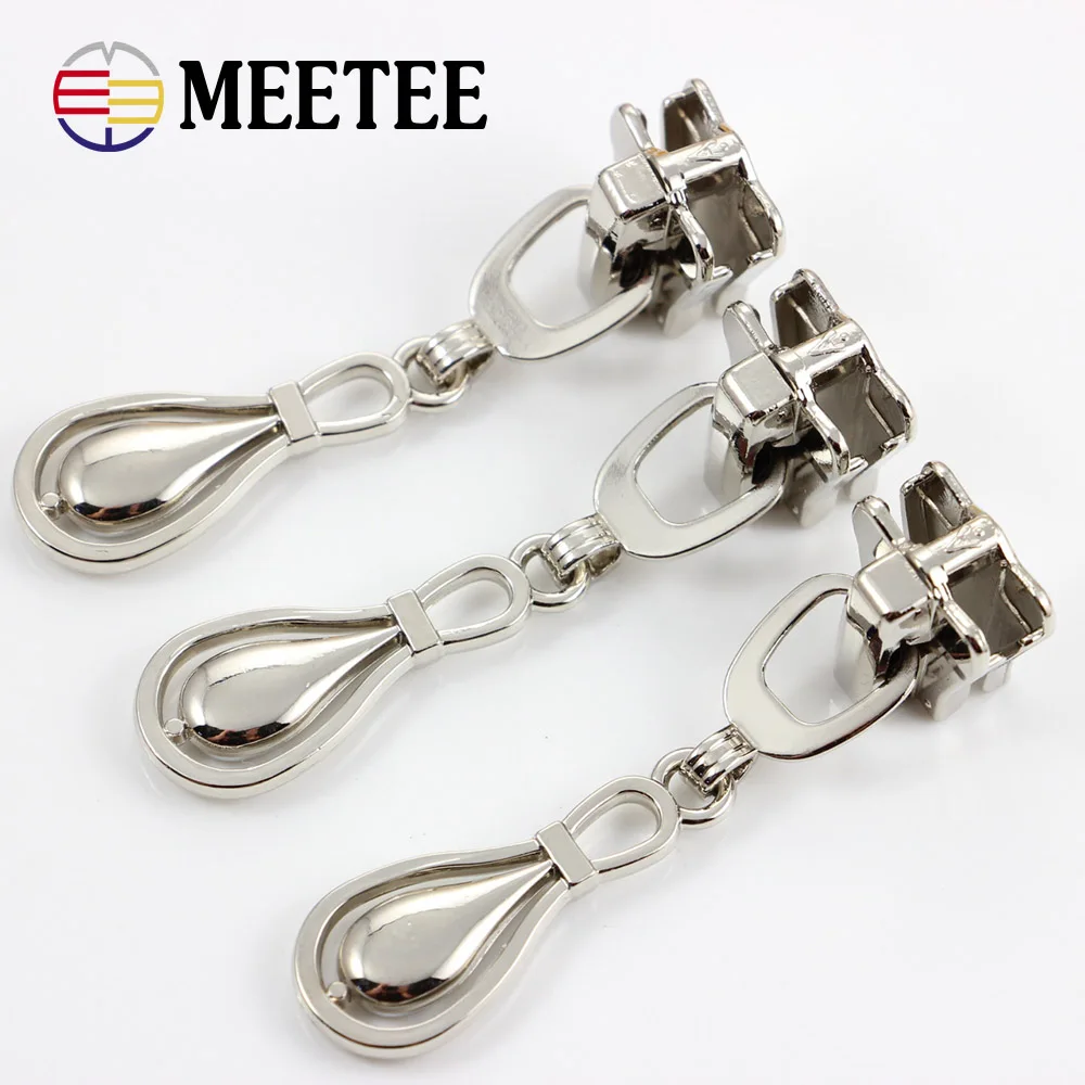 5 шт. Meetee 8# металлический бегунок для Jakect металлические украшения для одежды молния съемник ремонт косметичка аксессуары для чемоданов G1-3 - Цвет: silver