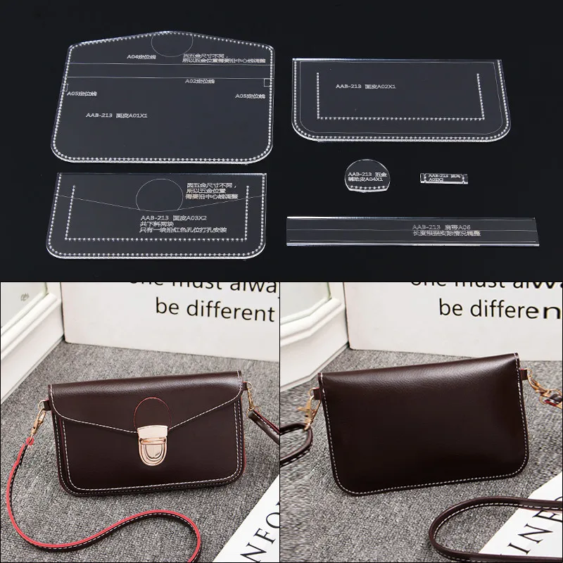 Акриловый шаблон Кожа узор Комплект Leathercraft модель для DIY Для женщин сумка женская