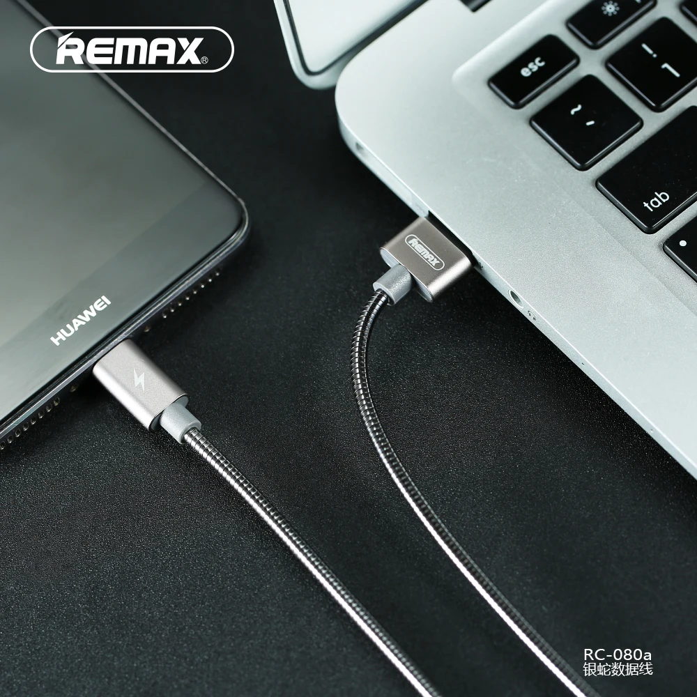 Металлический пружинный USB кабель Remax типа C для синхронизации данных 2 1 А Кабели