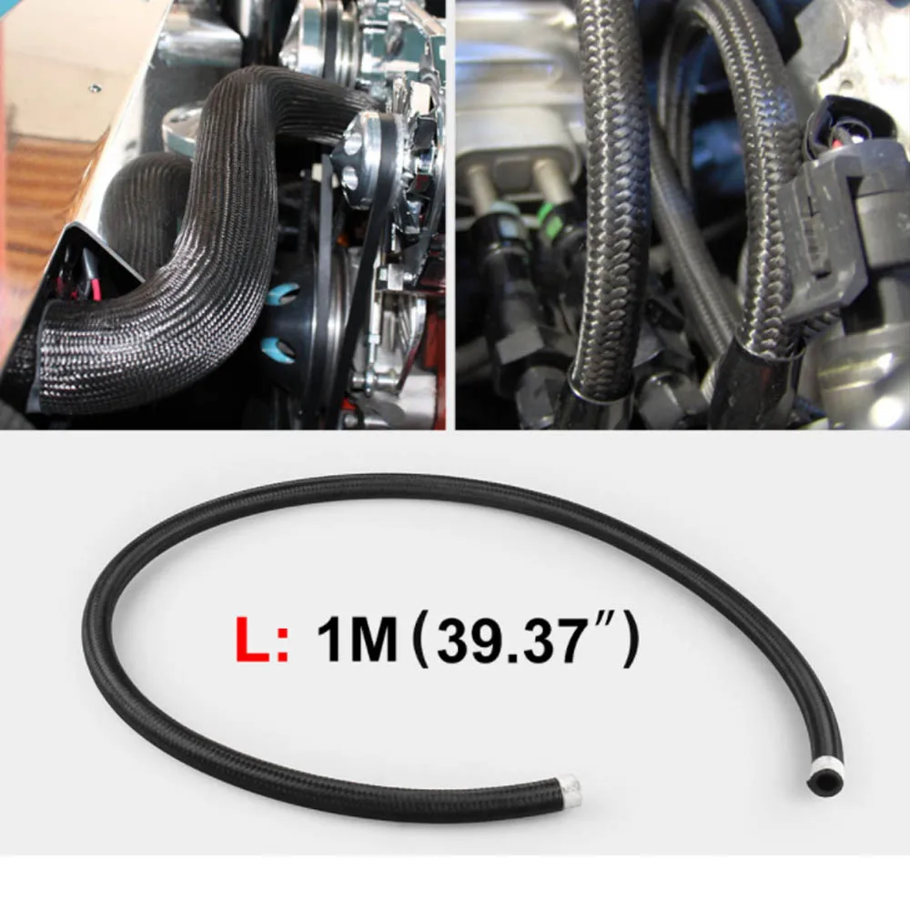 1M AN4-AN12 Nylon Braided Oil Fuel Hose Line Tubing Pipe Light Weight Racing Car Accessories | Автомобили и мотоциклы