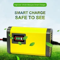 mini styling portable 12v 2a car battery charger adapter power supply motorcycle auto smart battery charger led display hot