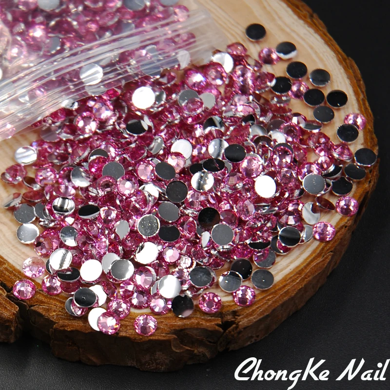 Топ ногтей акрил розового цвета Стразы для металлическая Икра дизайн колеса