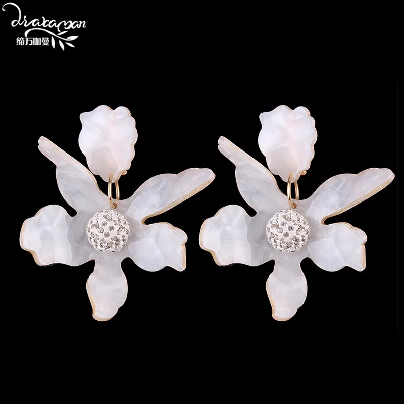 Dvacaman,, висячие серьги с большим цветком, женские, Boho, этнические, макси, массивные серьги, свадебные украшения, подарки,, ZZ16 - Окраска металла: 9