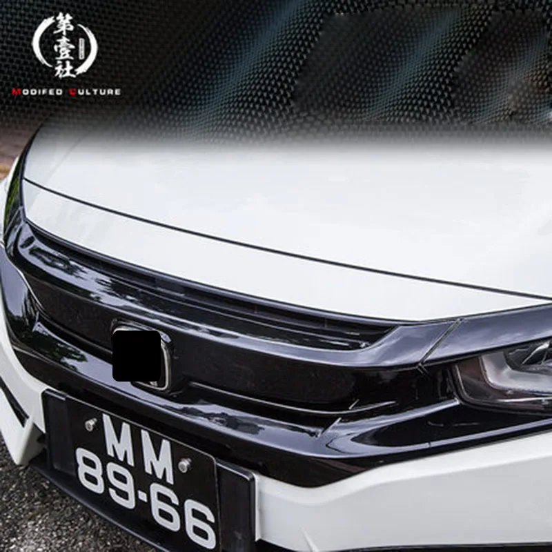 Черный углеродный автомобильный Стайлинг решетка SI передний гриль для Honda Civic 10