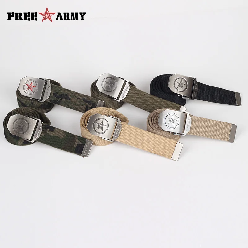 FreeArmy Марка отличный текстильный ремень Холст Ремни Мужские Регулируемый Обычный