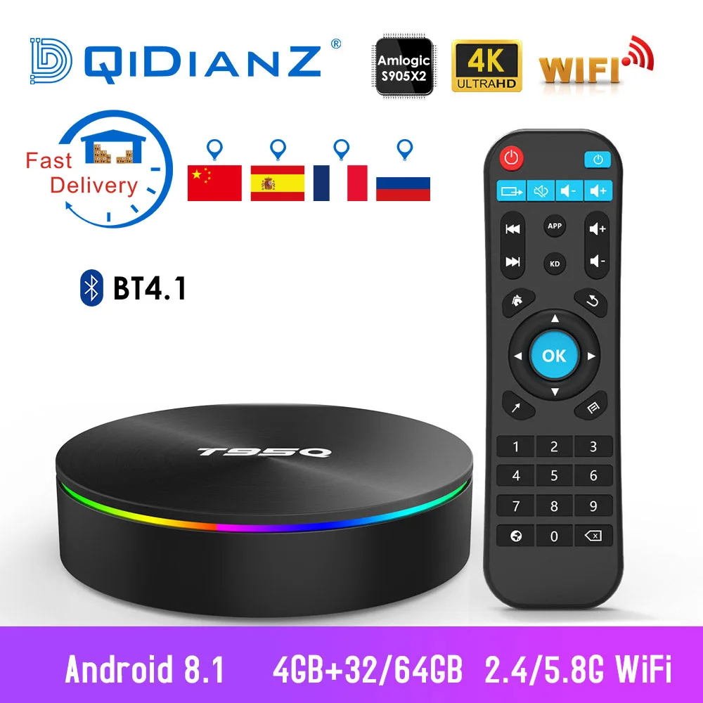 5 шт. TX6 Smart tv BOX Android 9,0 четырехъядерный ARM Cortex-A53 USB3.0 4G+ 64G 2,4G/5G двойной wifi BT4.1 4K Neftflix Google телеприставка