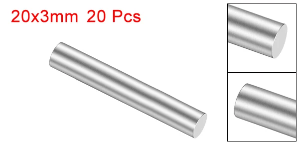 20mmx3mm Uxcell 20 шт. нержавеющая сталь 10 мм/15 мм/20 мм/25 мм/30 мм/35 мм длинные 3 мм в диаметре вал круглый стержень для DIY игрушка радиоуправляемая машина часть - Цвет: 20mmx3mm