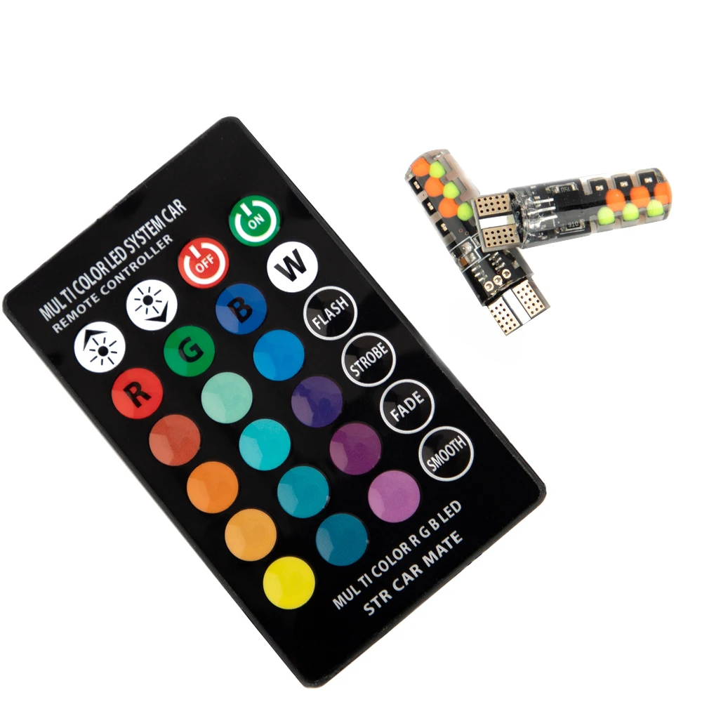 Светодиодсветодиодный лампа Vexverm T10 RGB W5W для освещения салона автомобиля 194 168 |