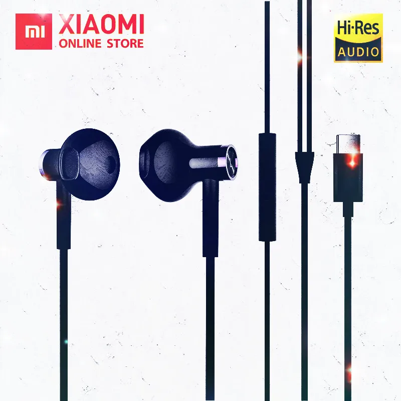 Оригинальный Xiaomi Hybrid DC Half In Ear наушник type C MEMS микрофонный провод управление