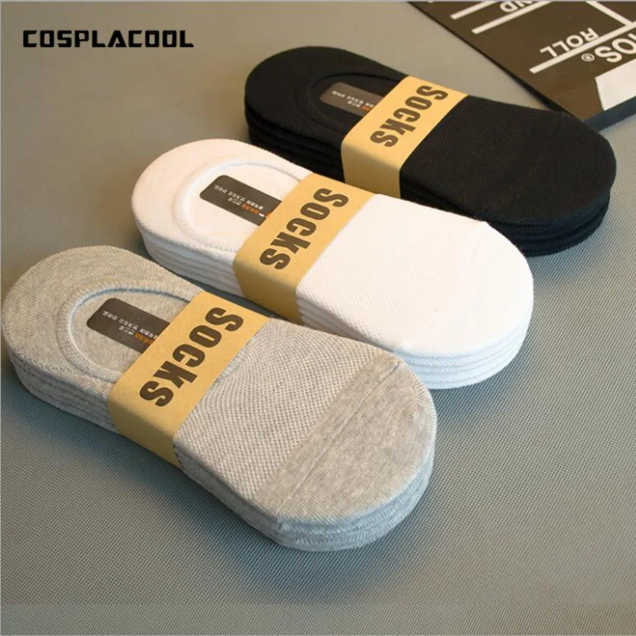 Носки-невидимки мужские из силикагеля модные повседневные Нескользящие