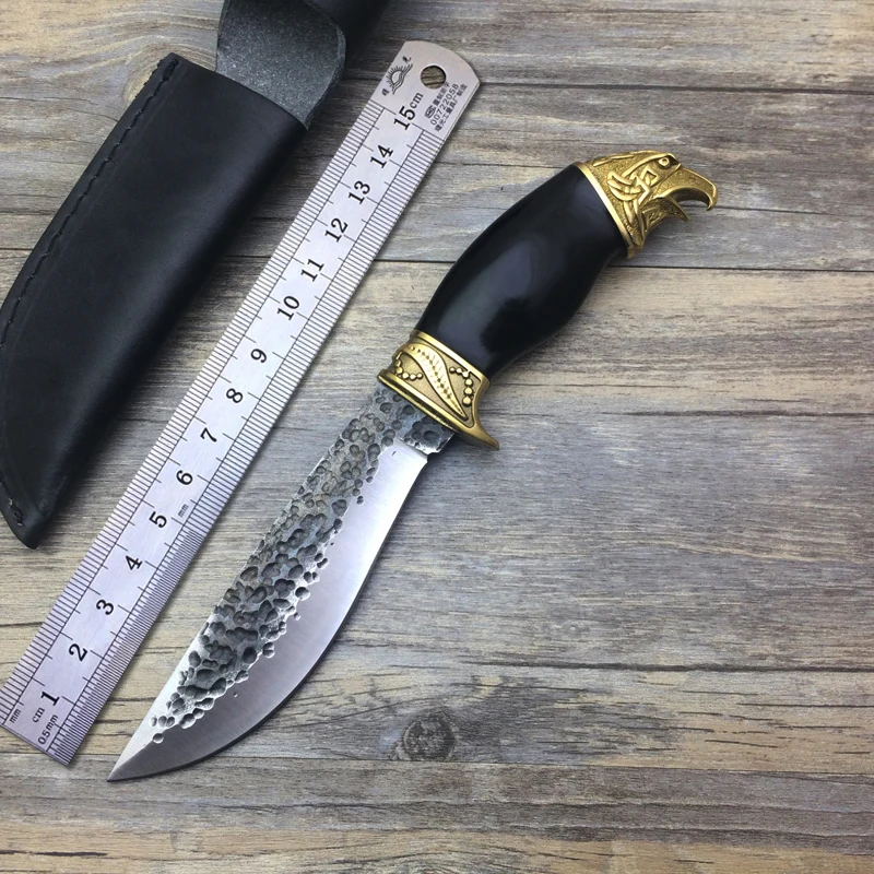 2 варианта Открытый тактический EDC фиксированный нож кованый 7Cr13Mov лезвие Ebony деревянная ручка охотничий нож для выживания мульти инструменты