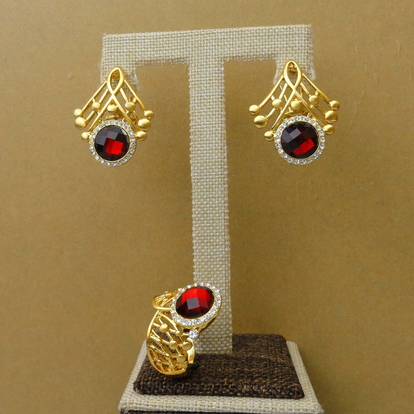 Yuminglai New Arrival Luxury American Red Stone African Jewelry Sets FHK5432 | Украшения и аксессуары
