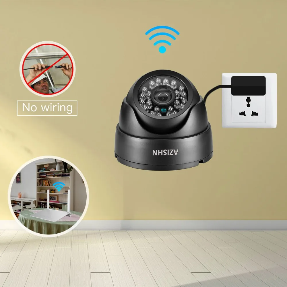 AZISHN Беспроводная Проводная IP-камера для помещений с Wi-Fi 720P/1080P HD 24 шт. ИК