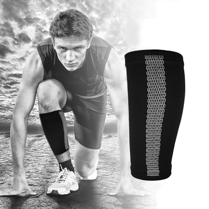 New Compression Calf Sleeve For Sports Running Training Athletic Leg Support Elastic Breathable Knitted Wrap Guard | Спорт и