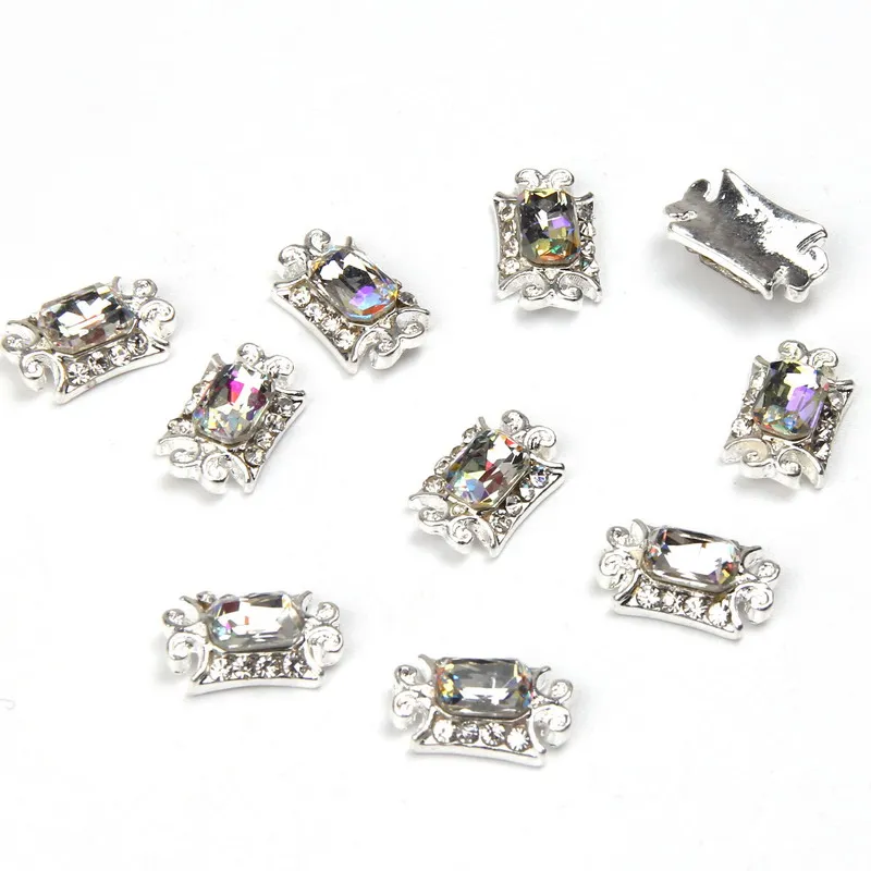 Elessical 10pcs/Lot Punk Nail Art Decorations Geommetric Shiny Square Rhinestones For Polishing Manicure Tools MA0747 | Красота и