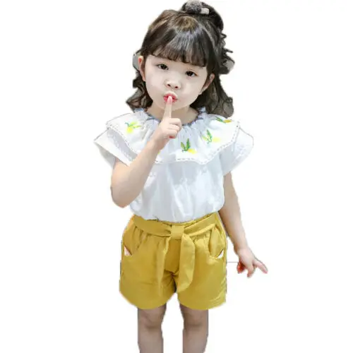 Infant Toddler Baby Girl Clothes Cotton Sleeveless Floral T-shirt Top Dress+Colorful Shorts Pants 2PCS Outfit Set | Мать и ребенок