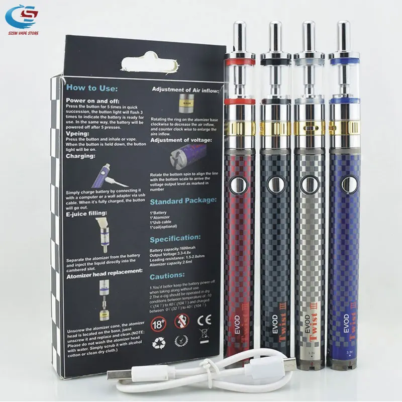 Горячая электронная сигарета SUB TWO Evod Twist 3 mods kit m16 испаритель ego кальян ручка vape