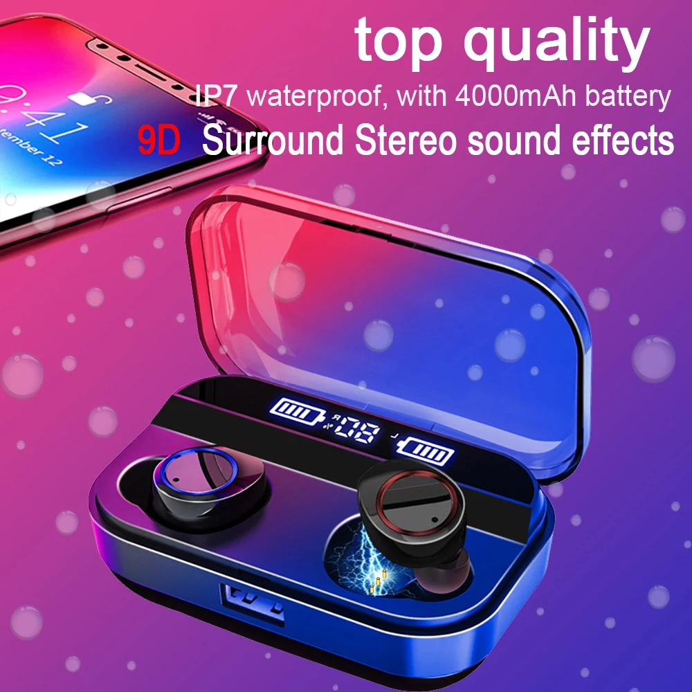 X11 TWS беспроводные наушники Bluetooth 5,0 с сенсорным управлением спортивные стерео наушники IPX7 водонепроницаемый светодиодный дисплей 3500 мАч наушники