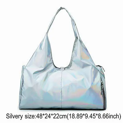 Silvery Розовый коврик для йоги, вещевые сумки для женщин, сумка для фитнеса, спортивная сумка для девочек, сумка-тоут с отделением для обуви, водонепроницаемая дорожная сумка для хранения - Цвет: Silvery