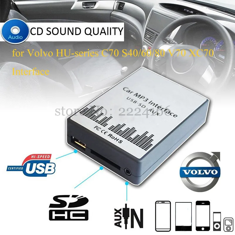 Lonleap USB SD AUX автомобильный MP3 креплением для вспышки sрeedlite CD переключатель Volvo hu